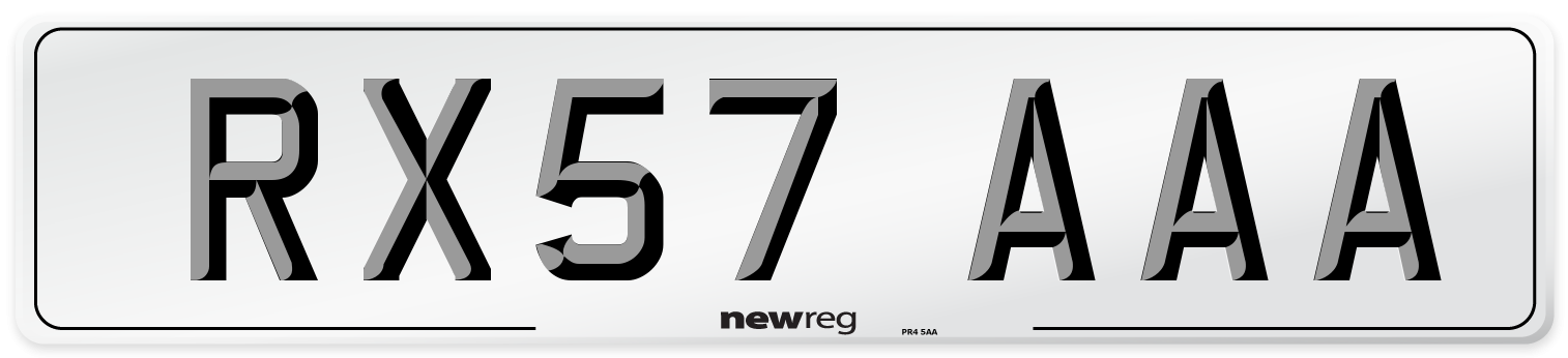 RX57 AAA Number Plate from New Reg